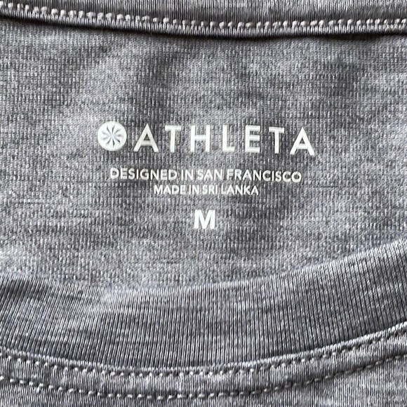 Athleta Essence Pleated Gray Tee, Size Medium - Picture 9 of 12